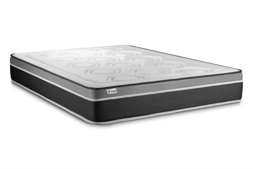 Ensemble Matelas Sommier 180x220 cm - Sommier Blanc (en kit) - Vital Care