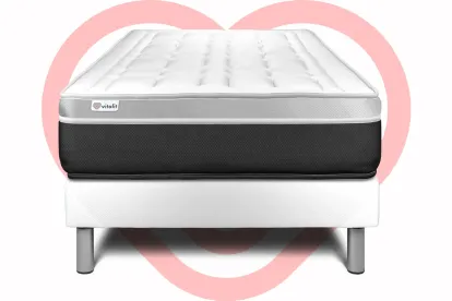 Ensemble Matelas Sommier 120x190 cm - Sommier Blanc (en kit) - Vital Soft