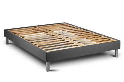 Ensemble Matelas Sommier 180x220 cm - Sommier Gris (en kit) - Vitalmemo