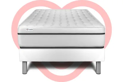 Ensemble Matelas Sommier 120x200 cm - Sommier Blanc (en kit) - Vital Spa