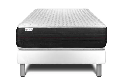 Ensemble Matelas Sommier 120x200 cm - Sommier Blanc (en kit) - Vitalspring