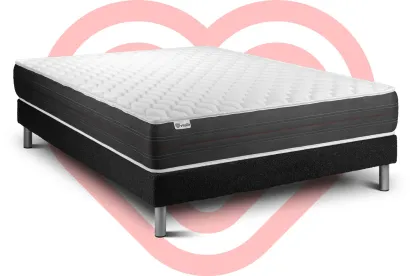 Ensemble Matelas Sommier 135x200 cm - Sommier Noir (en kit) - Vitalspring