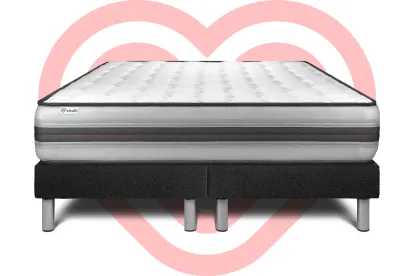 Ensemble Matelas Sommier 180x200 cm - 2 Sommiers Noir - Vitalpower Recover
