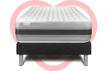 Ensemble Matelas Sommier 120x200 cm - Sommier Noir (en kit) - Vitalspring Recover