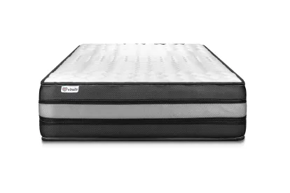 Ensemble Matelas Sommier 90x200 cm - Sommier Blanc (en kit) - Vital Power Zen