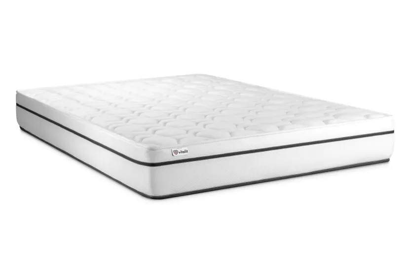 Ensemble Matelas Sommier 150x200 cm - Sommier Blanc (en kit) - Vital Spa