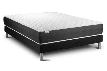 Ensemble Matelas Sommier 140x220 cm - Sommier Noir (en kit) - Vitalspring