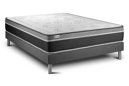 Ensemble Matelas Sommier 160x200 cm - Sommier Gris (en kit) - Vital Care