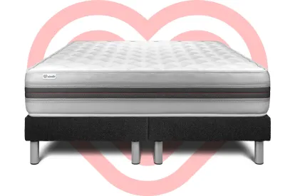 Ensemble Matelas Sommier 160x200 cm - 2 Sommiers Noir - Vitalmemo Back