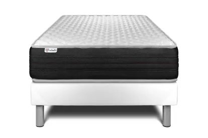Ensemble Matelas Sommier 120x200 cm - Sommier Blanc (en kit) - Vitalmemo One