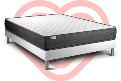 Ensemble Matelas Sommier 150x200 cm - Sommier Blanc (en kit) - Vitalpower