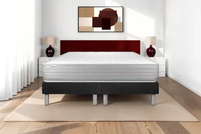 Ensemble Matelas Sommier 200x200 cm - 2 Sommiers Noir - Vitalmemo