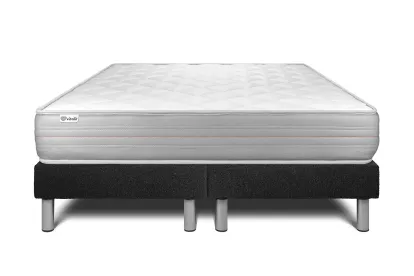 Ensemble Matelas Sommier 200x200 cm - 2 Sommiers Noir - Vitalmemo