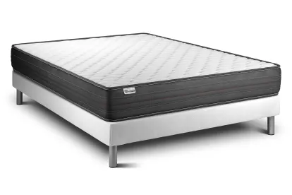 Ensemble Matelas Sommier 180x220 cm - Sommier Blanc (en kit) - Vitalpower