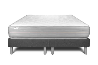 Ensemble Matelas Sommier 160x200 cm - 2 Sommiers Gris - Vitalmemo