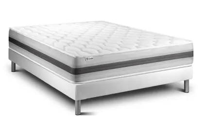 Ensemble Matelas Sommier 160x190 cm - Sommier Blanc (en kit) - Vitalspring Recover