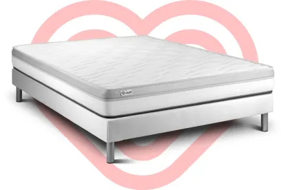 Ensemble Matelas Sommier 160x190 cm - Sommier Blanc (en kit) - Vital Relax