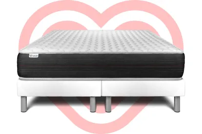 Ensemble Matelas Sommier 200x200 cm - 2 Sommiers Blanc - Vitalspring