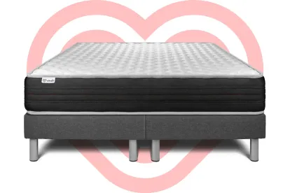 Ensemble Matelas Sommier 180x200 cm - 2 Sommiers Gris - Vitalmemo One