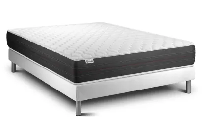 Ensemble Matelas Sommier 160x220 cm - Sommier Blanc (en kit) - Vitalspring
