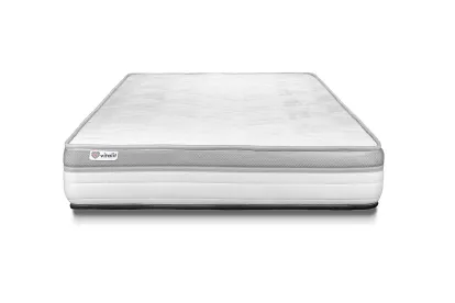 Ensemble Matelas Sommier 90x190 cm - Sommier Gris (en kit) - Vital Relax