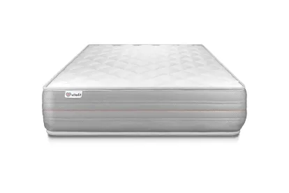 Ensemble Matelas Sommier 90x190 cm - Sommier Noir (déjà monté) - Vitalmemo