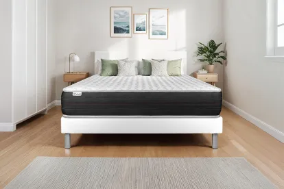 Ensemble Matelas Sommier 130x200 cm - Sommier Blanc (en kit) - Vitalspring