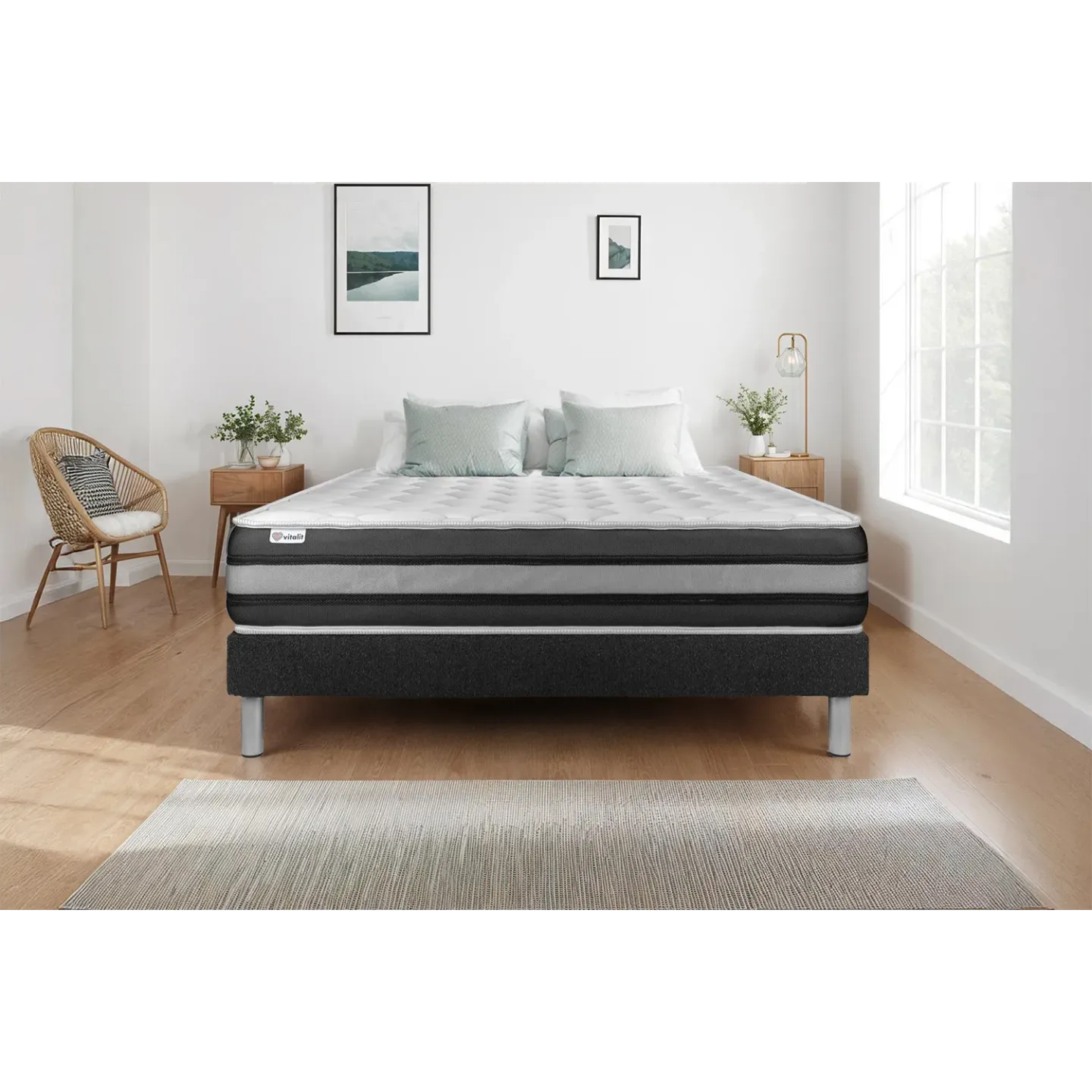 Ensemble matelas Diadème BELLE LITERIE 130x190 + sommier tapissier