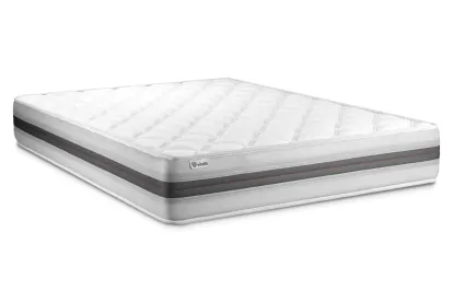 Pack lit complet 180x200 cm - Matelas + Sommier Blanc (en kit) + 2 oreillers + Couette - Vitalmemo Back