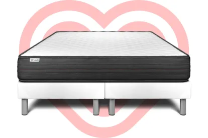 Ensemble Matelas Sommier 180x200 cm - 2 Sommiers Blanc - Vitalpower