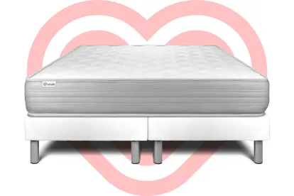 Ensemble Matelas Sommier 160x200 cm - 2 Sommiers Blanc - Vitalmemo