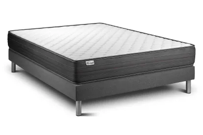 Ensemble Matelas Sommier 180x220 cm - Sommier Gris (en kit) - Vitalpower
