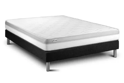 Ensemble Matelas Sommier 160x190 cm - Sommier Noir (en kit) - Vital Relax