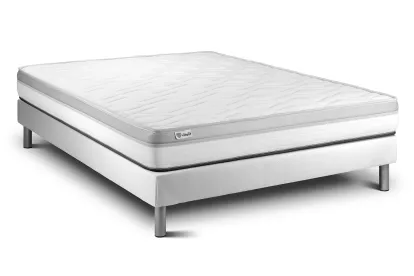 Ensemble Matelas Sommier 160x190 cm - Sommier Blanc (en kit) - Vital Relax