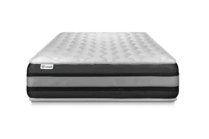 Ensemble Matelas Sommier 90x200 cm - Sommier Gris (en kit) - Vitalspring Zen